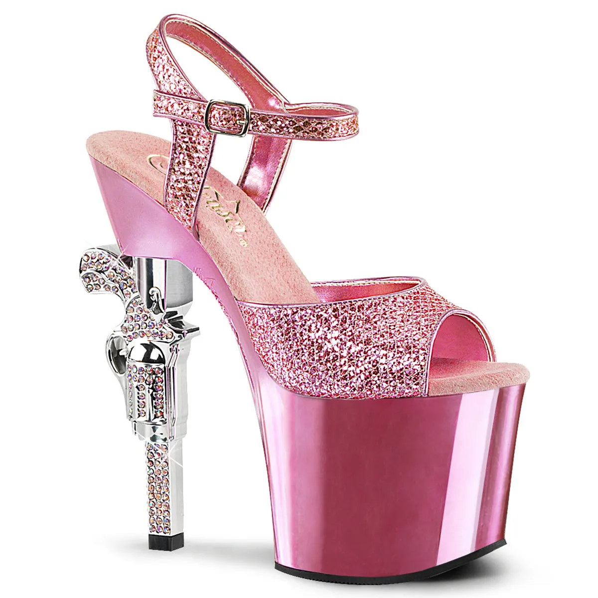 7" R/S Embellished Gun Heel (REVOLVER-709G)