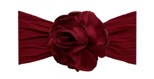 Baby Bling Silk Ruffle Flower Headband - Ruby