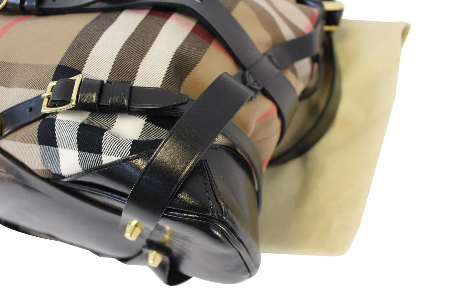 BURBERRY Bag - BURBERRY Nova Check Black Canvas Bridle Hobo Bag