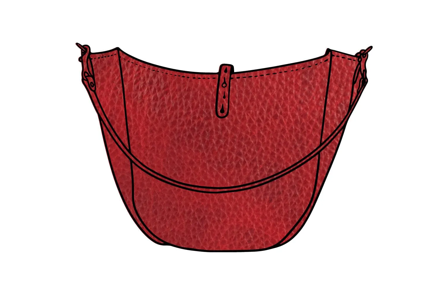CELESTE LEATHER HOBO BAG - MEDIUM - CRANBERRY