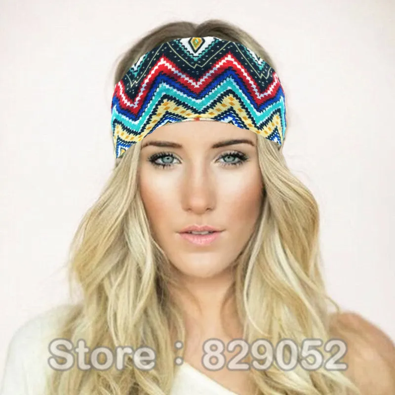 Cotton Wide Turban Headbands for Women Boho Elastic Headwrap Hair Bands workout Headband Flower Bandage Headwear Accessories