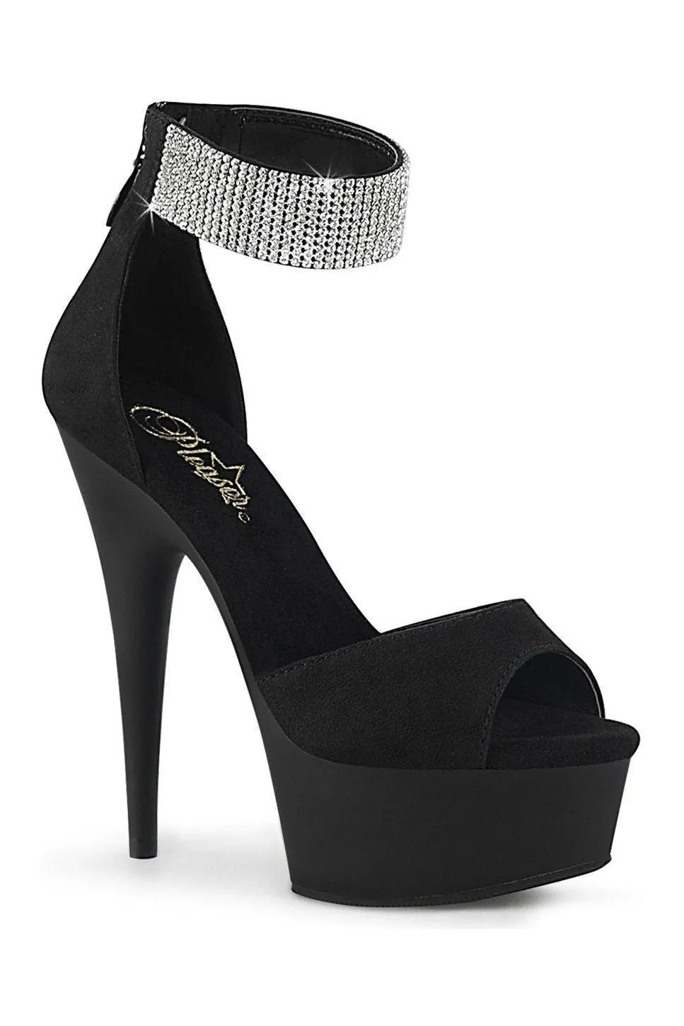 DELIGHT-625 Exotic Sandal | Black Fabric