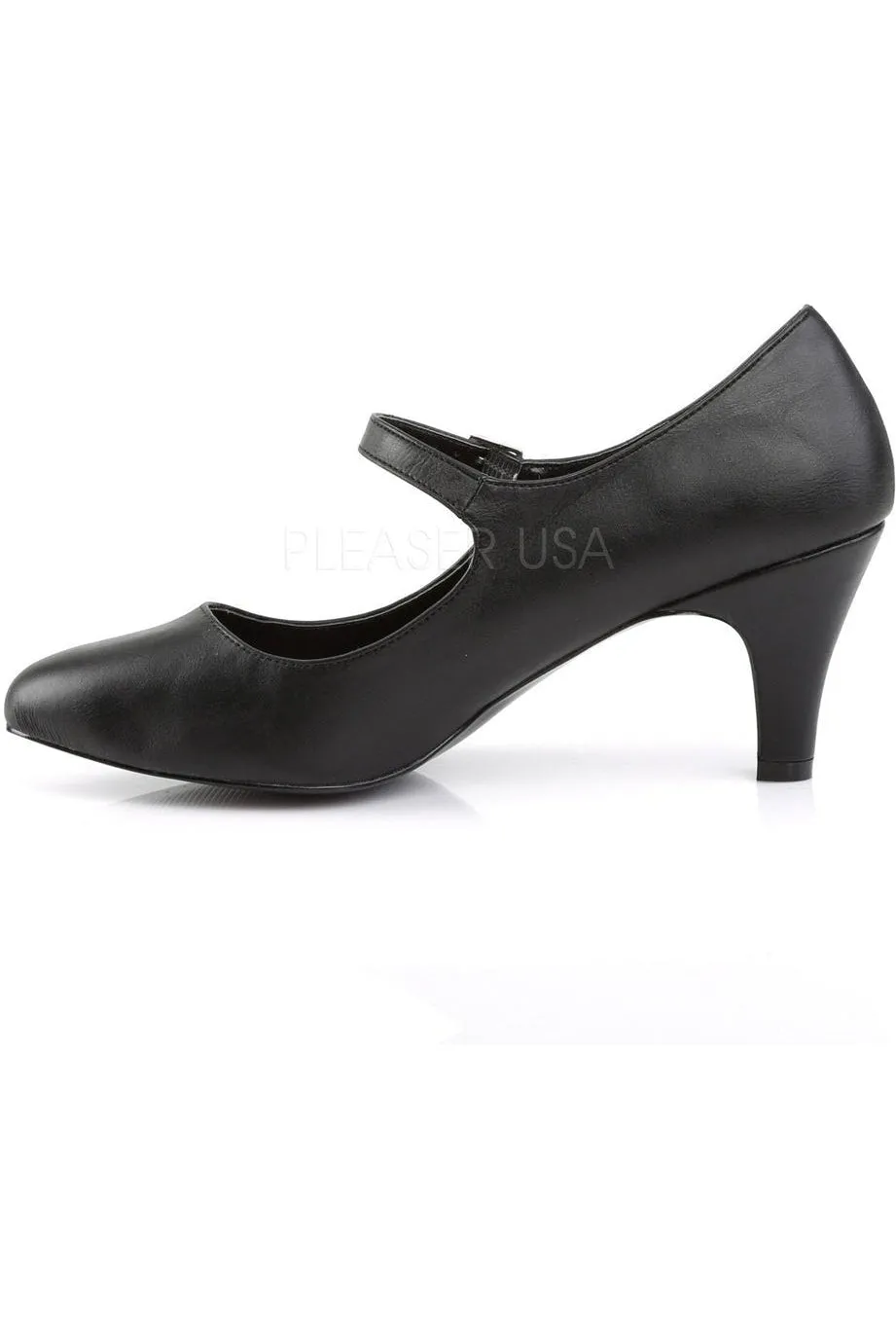 DIVINE-440 Pump  | Black Faux Leather