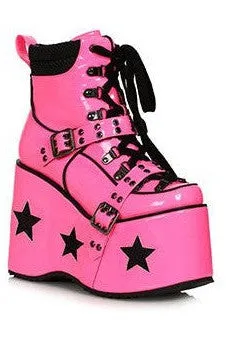 Ellie Shoes 500-SPACED Heel Platform Bootie with Star & Buckle Décor