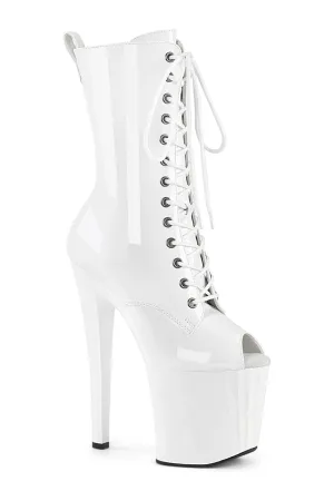 ENCHANT-1041 White Patent Ankle Boot