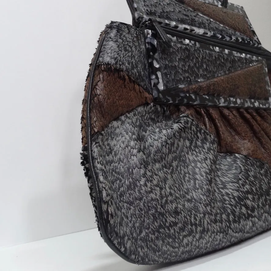 Fendi Borsa Pochette To You Snakeskin Hobo Bag