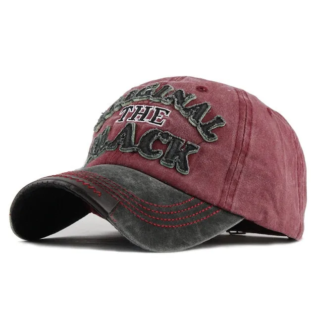[FLB] Hot Retro Washed Baseball Cap Fitted Cap Snapback Hat For Men Bone Women Gorras Casual Casquette Letter Black Cap F122