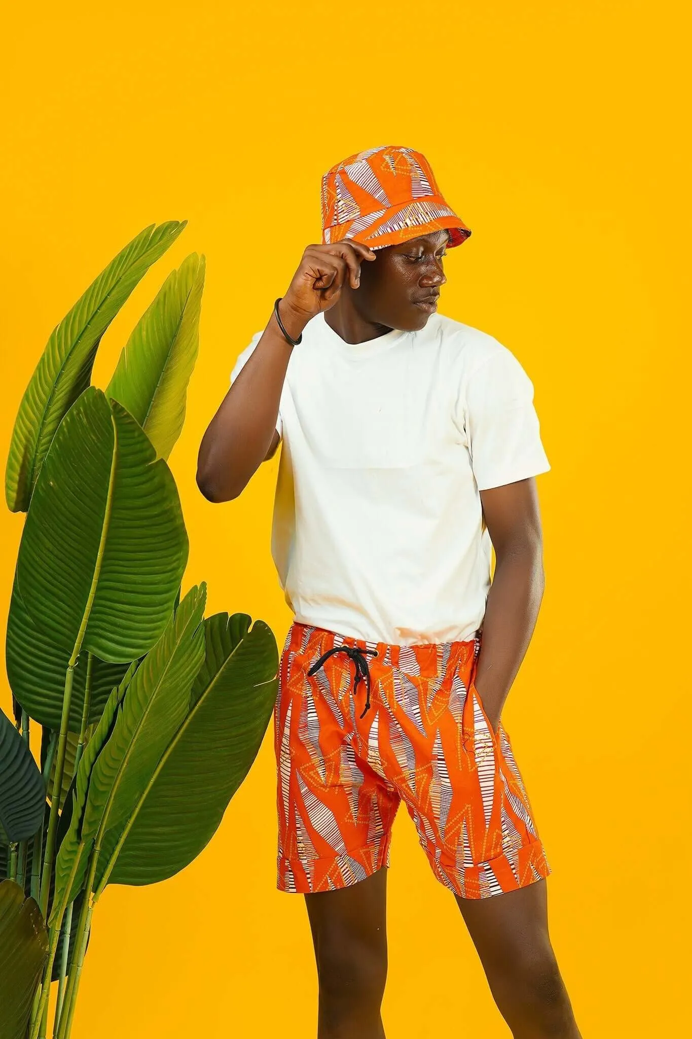 Ishy Bamba Orange African Bucket Hat