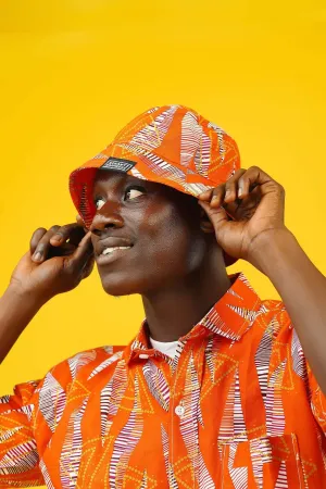 Ishy Bamba Orange African Bucket Hat