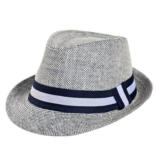 Jazzy European Straw Trilby Hat for Men
