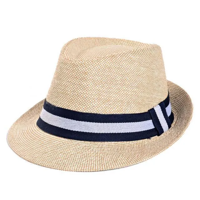 Jazzy European Straw Trilby Hat for Men