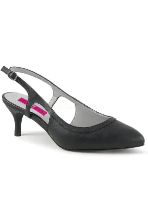 KITTEN-02 Pump  | Black Faux Leather