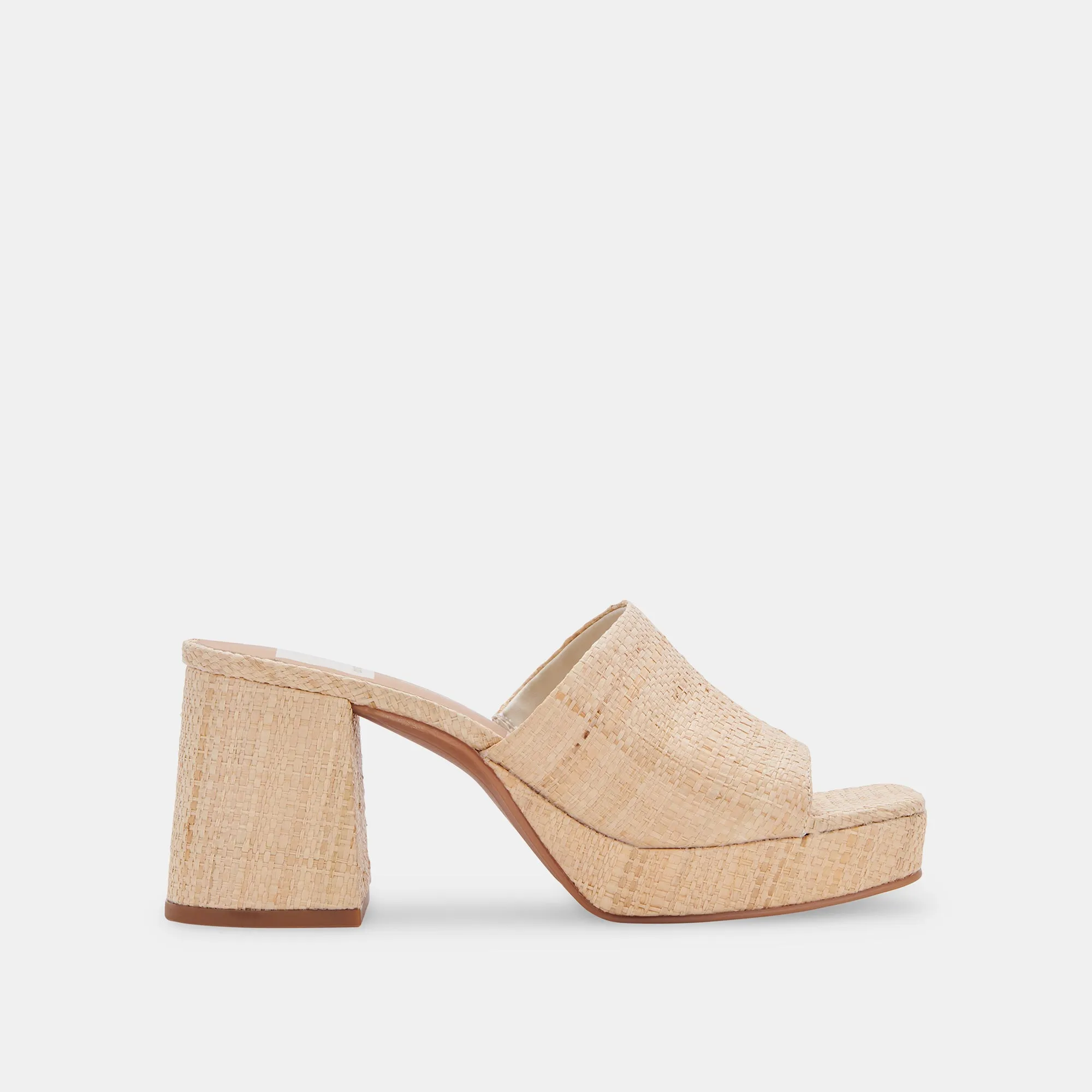 MARSHA HEELS LT NATURAL RAFFIA