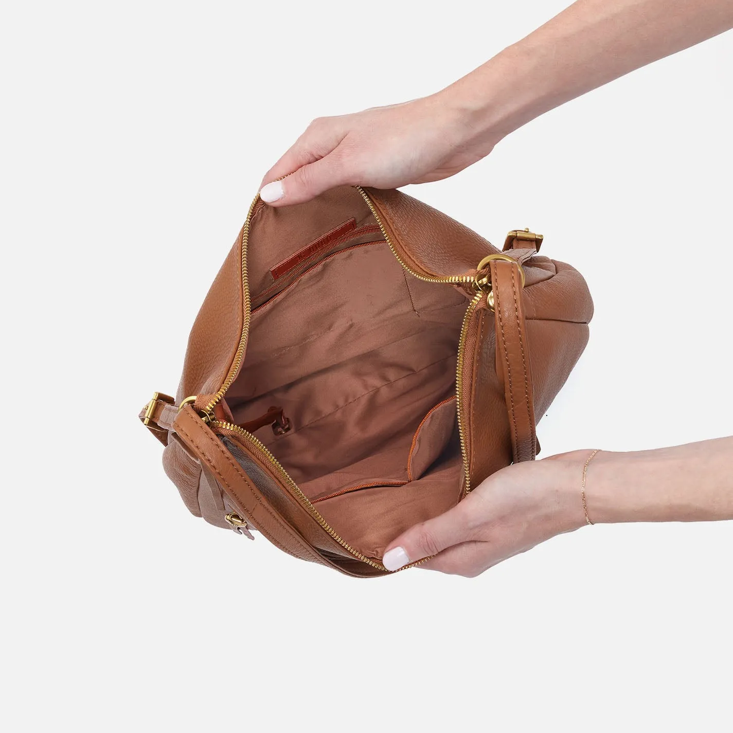 Merrin Convertible Backpack In Pebbled Leather - Warm Honey