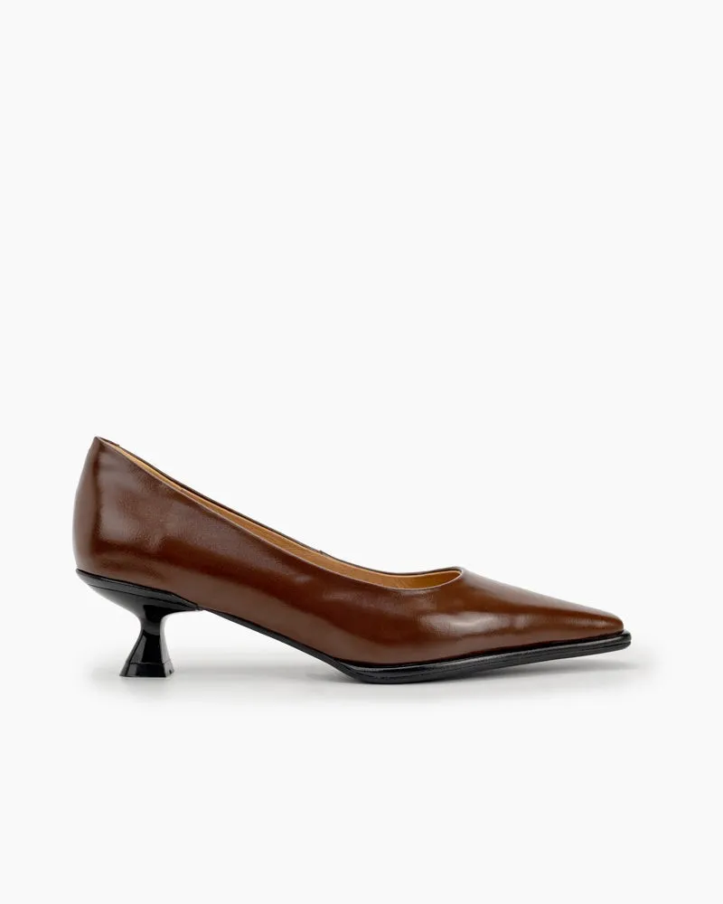 Minimalist Temperament Square Toe Leather Pumps