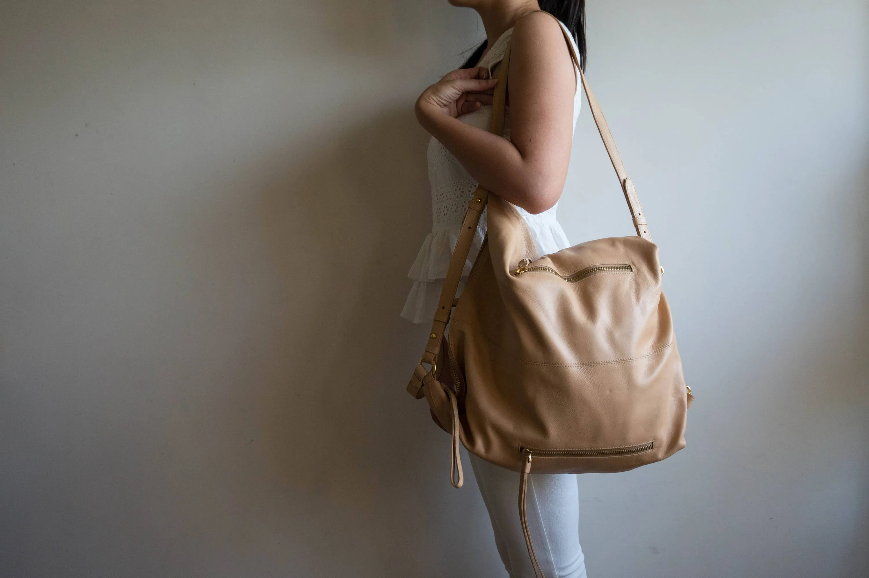 Neve Hobo Convertible Tote in Nude