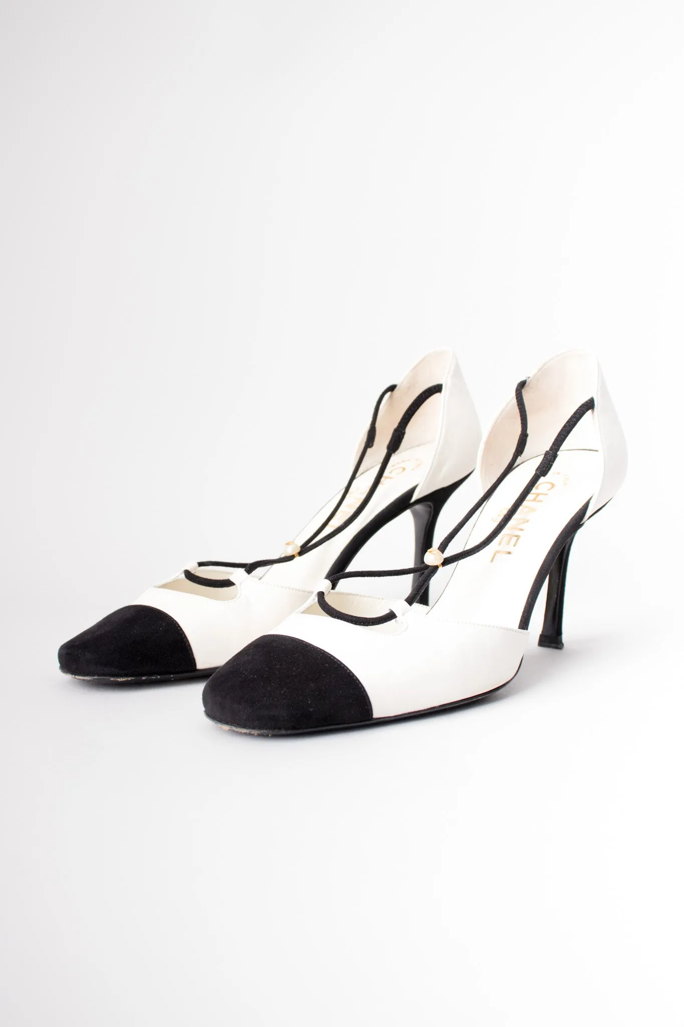 Pearl Trim D'Orsay Heels