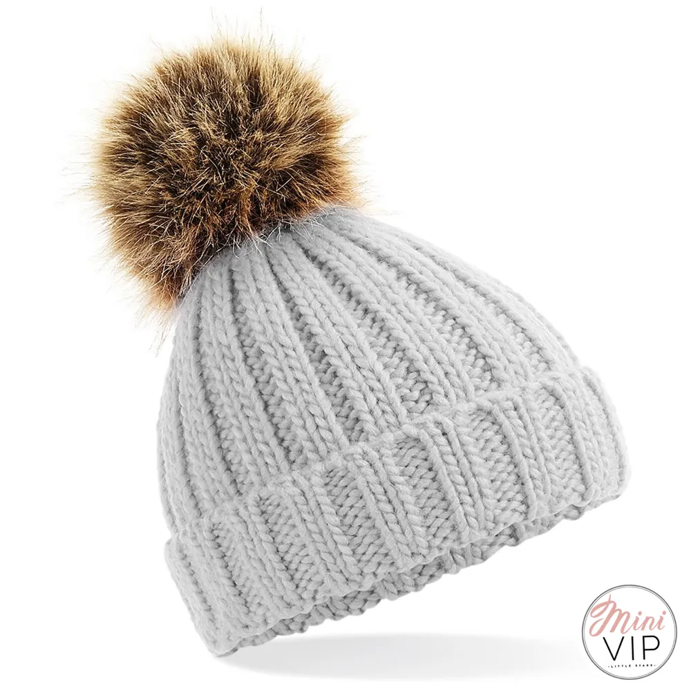 Pom Pom Chunky Beanie Hat - Infants, Junior & Adult sizes