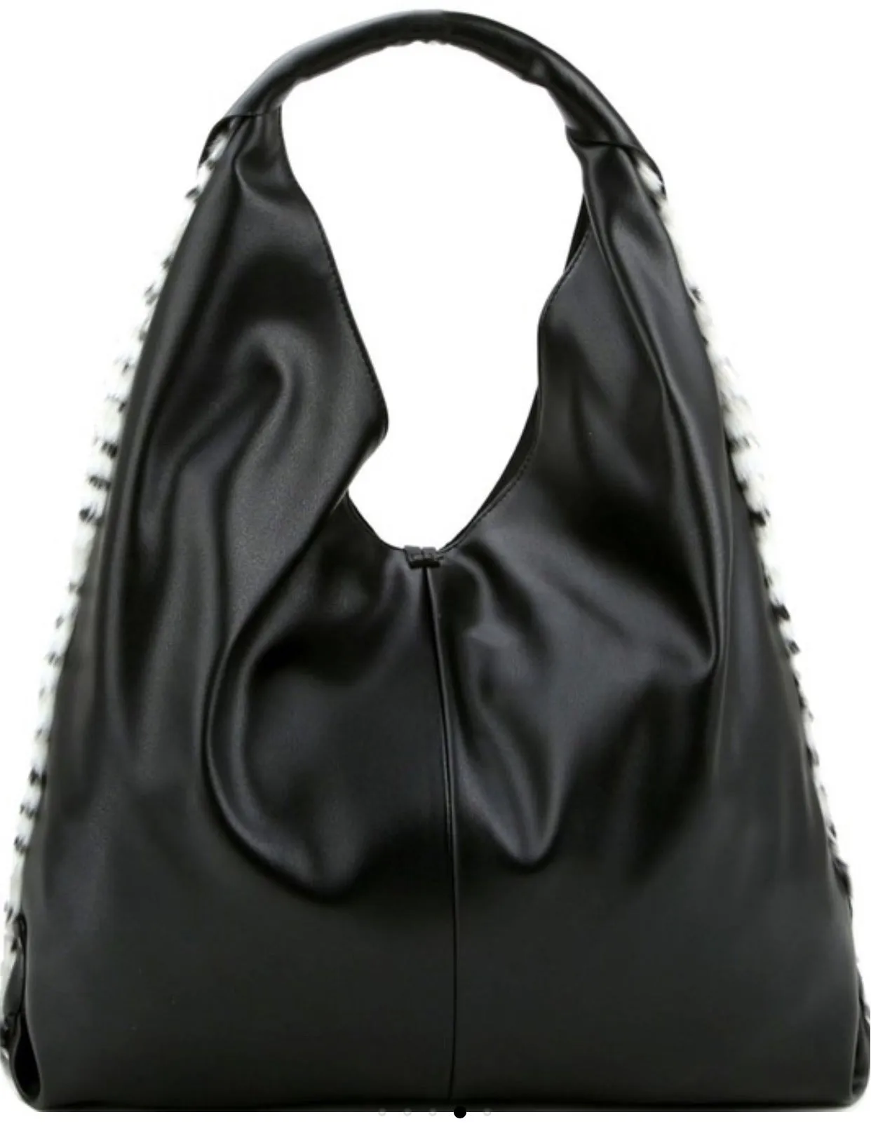 Snakeskin Print Vegan Fur Handbag