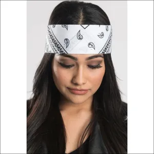 WHITE PAISLEY BANDANA
