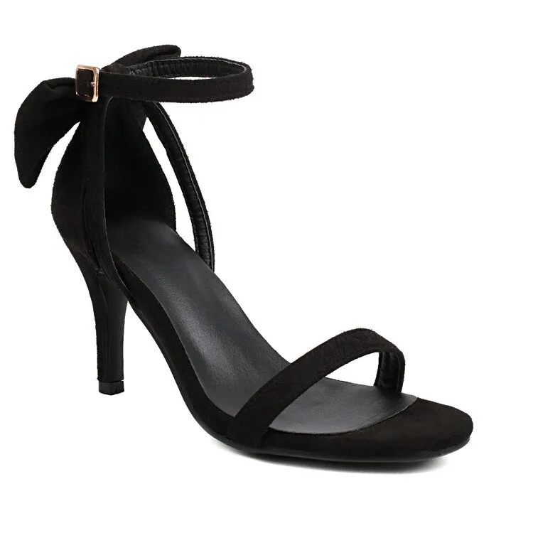 Women's Ankle Strap Bow Tie Stiletto Heel Sandals