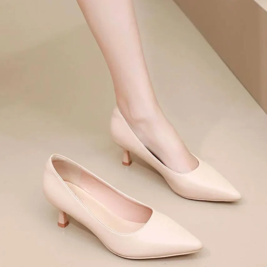 Women's Petite Feet Kitten Heel Pump Shoes ES94