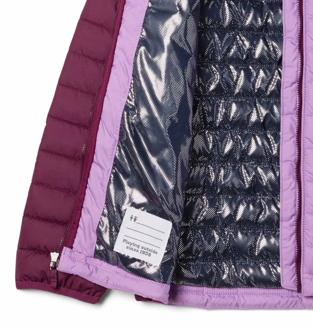 YOUTH POWDER LITE GIRLS HOODED JACKET - GUMDROP,,MARIONBERRY